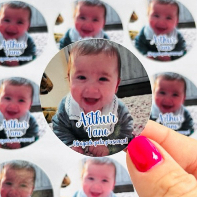 Adesivo personalizado com foto - Adesivo para lembrança - Adesivo ...