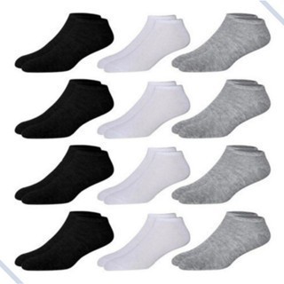Kit Até 24 Pares de Meias Soquetes Confortaveis Para o Dia a Dia Masculino Feminino Unissex