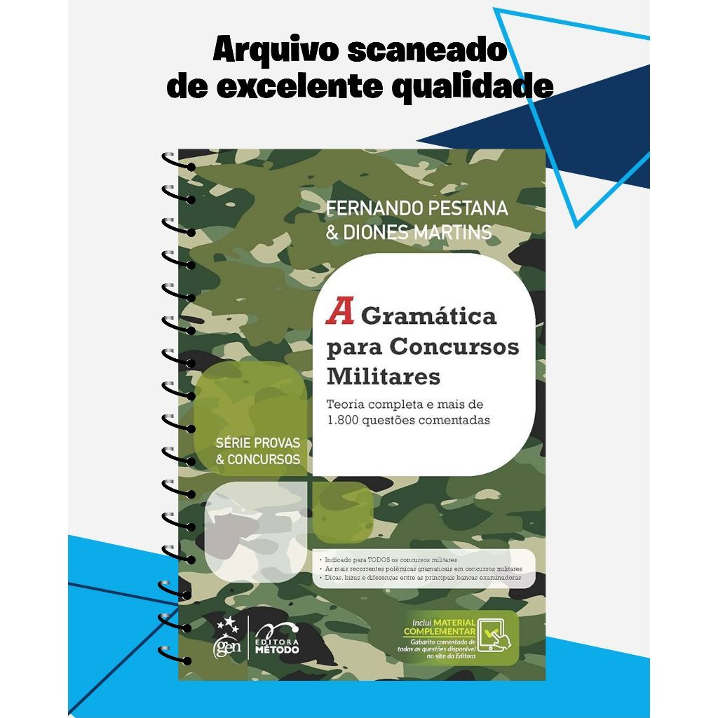 A Gramática para Concursos Militares (Impressão Preto e Branco ou Colorido)