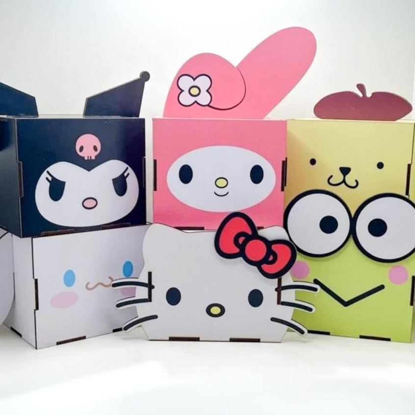 5/10/15 PCS Cubos 3D Hello Kitty e Amigos (12x10x10) em MDF - Centro de ...