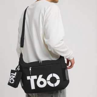 Bolsa de Ombro Com Bolsinha Marca T60 Original De Lona Grande para Lazer Mochila Bolsas Feminina Masculino Bolsa de Ombro Com Bolsinha Marca T60 Original De Lona Grande para Lazer Mochila Bolsas Feminina Masculino