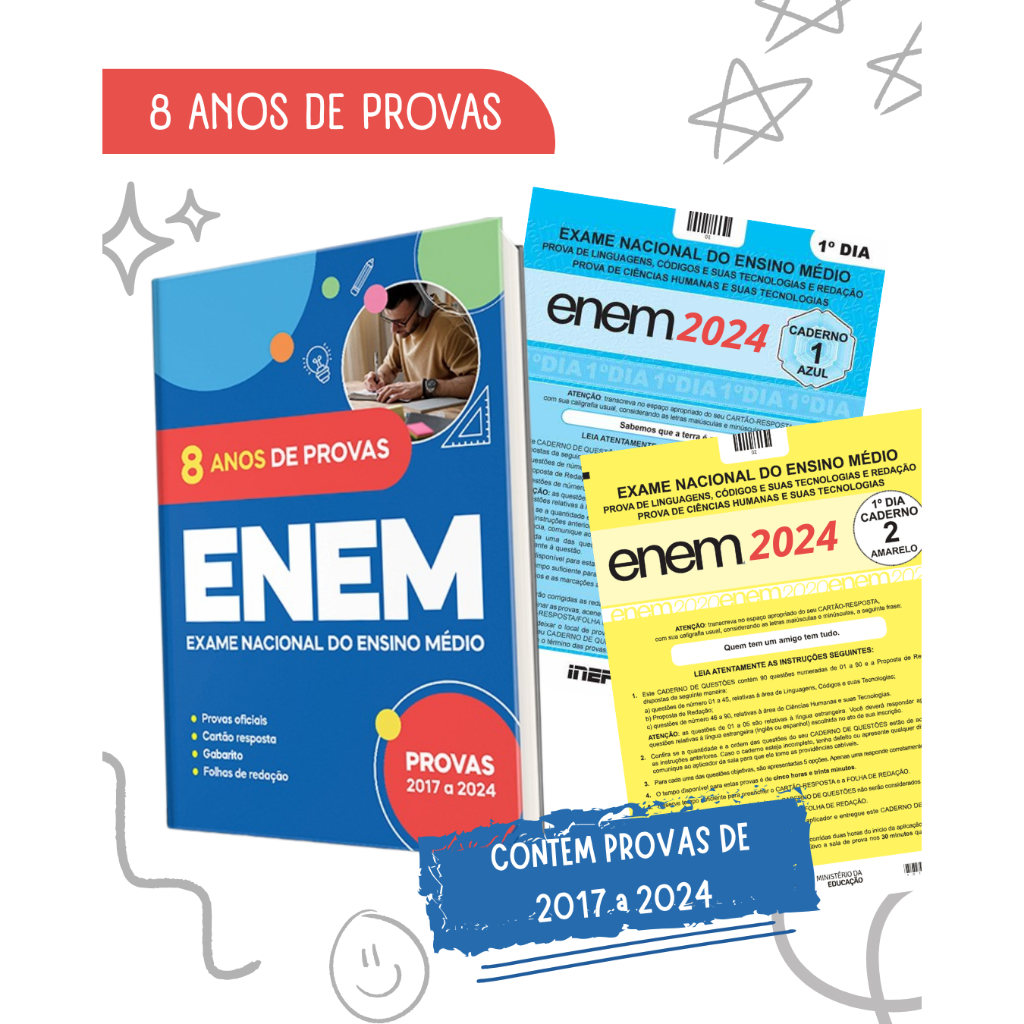 ENEM 2025 - 8 ANOS de Provas Completas: Questões, Gabaritos e Folhas de ...
