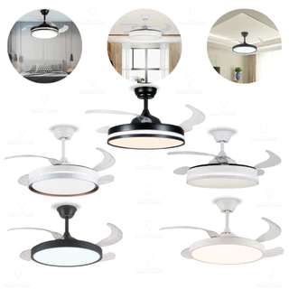 Ventilador De Teto 4 Pás Retráteis Com Controle Multicolor Remoto Bivolt Air Basic