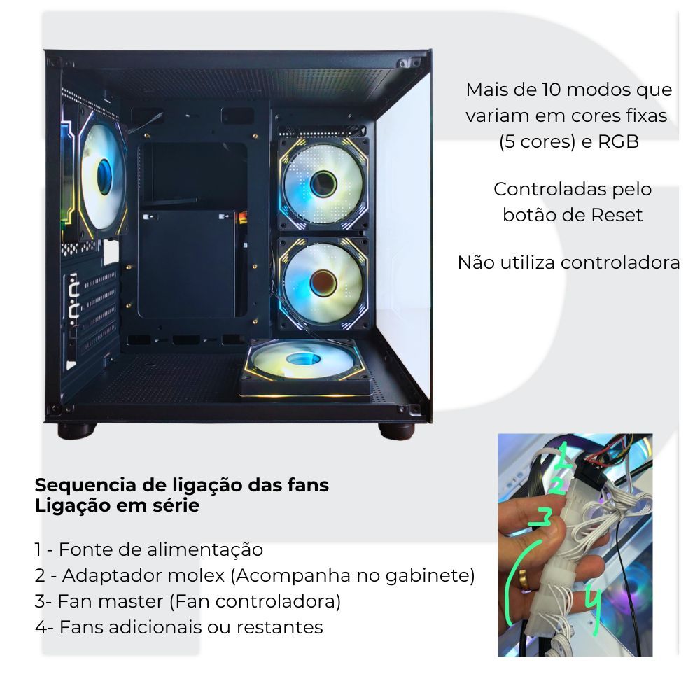 Gabinete Gamer Com 7 Fans Rgb Inclusas Micro Mini Atx | Shopee Brasil