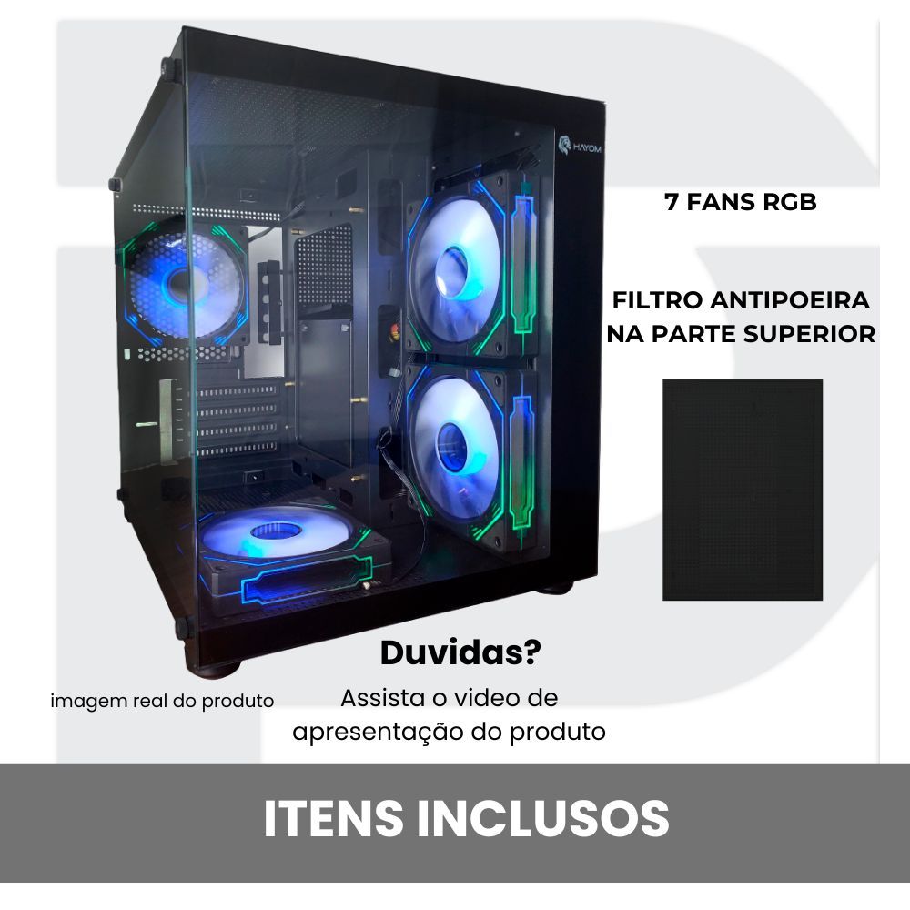 Gabinete Gamer Com 7 Fans Rgb Inclusas Micro Mini Atx | Shopee Brasil