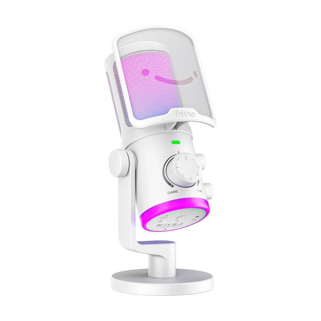 Microfone Gamer USB Fifine Ampligame AM6 Branco