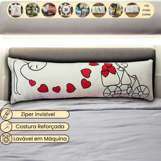 Capa de Travesseiro de Corpo Xuxão de Veludo 1,40x45 cm Decorativo para Cama