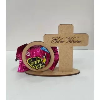 Kit 30 Porta bombom cruz gravado Ele Vive - Páscoa / Cristã / Religioso / Lembrancinha em Oferta na Shopee