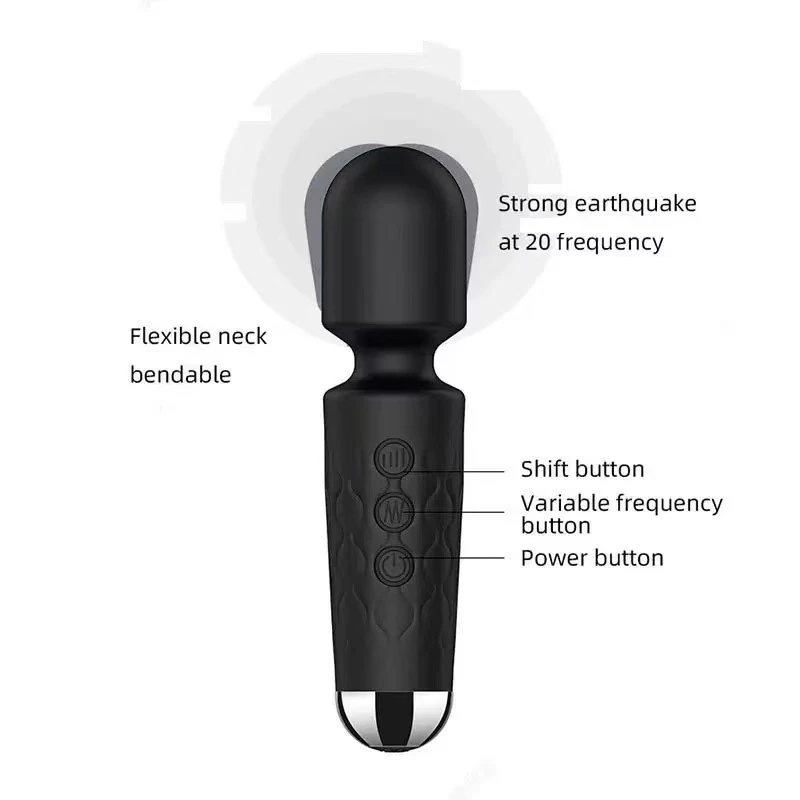 Vibrador Mini Masajeador Corporal Clitoriano Varita Mágica Silicona Textura Estimulante - Recargable 15 CM