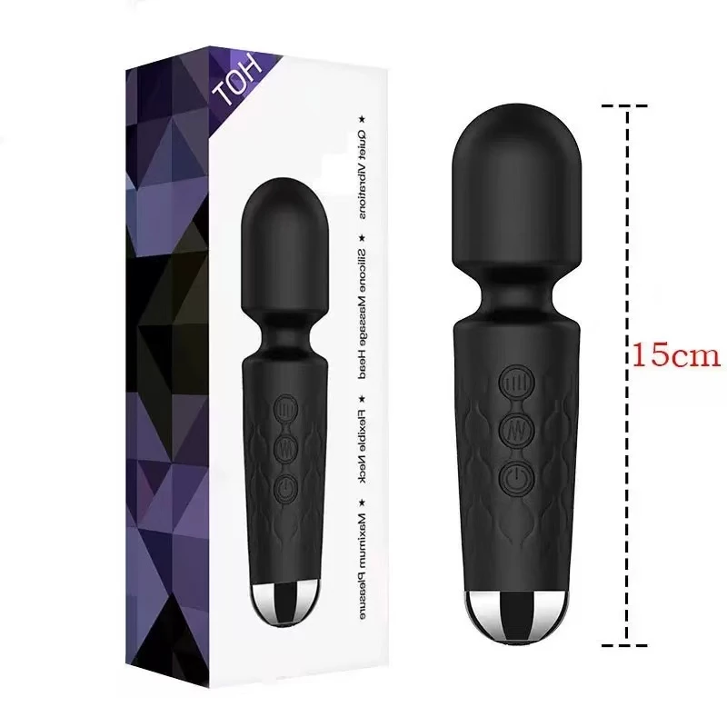 Vibrador Mini Masajeador Corporal Clitoriano Varita Mágica Silicona Textura Estimulante - Recargable 15 CM