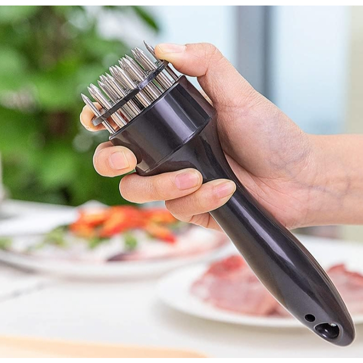 Imagem do produto Amaciador de Carnes Batedor Manual Em inox com Furador 3