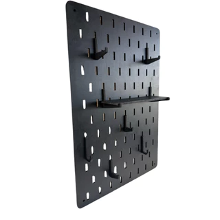 Painel Organizador Pegboard Preto em MDF Tamanho 59x34 Setup Gamer Home Office