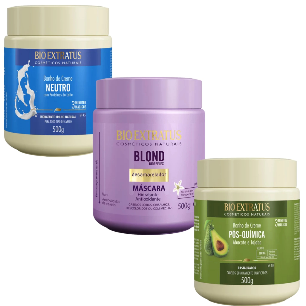 Cronograma Loiras 500g Bio Extratus (BLOND+PÓS QUIMICA+NEUTRO) | Shopee ...