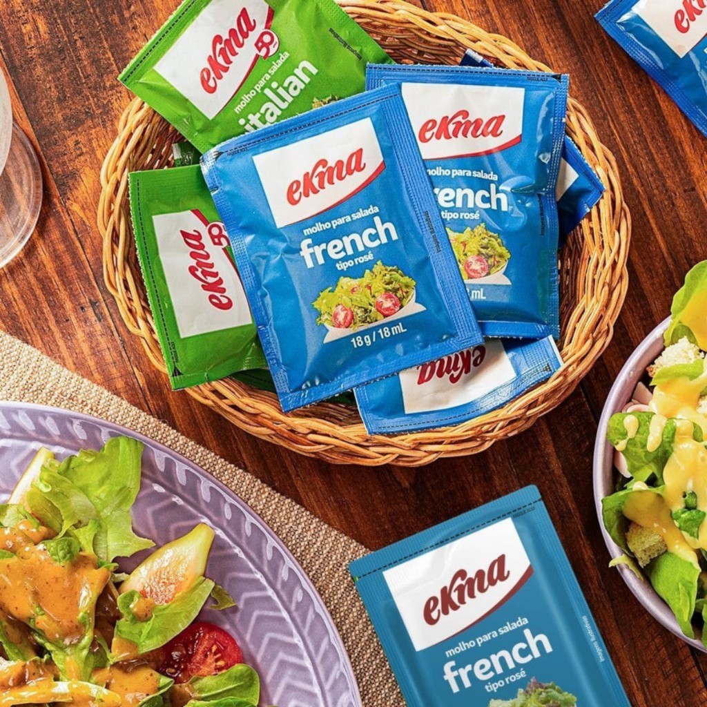 Kit Molho Para Salada Italian e French Sachê italiano e francês 18g/18mL - Ekma