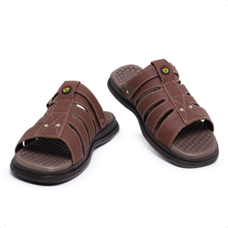 Sandália Chinelo Masculino de Couro Legítimo Sola Anti Derrapante Anti-stress Black Friday