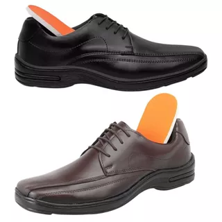 Kit 2 Pares de Social Sapato Social Linha Conforto Anatômico Antiestresse Preço de Fábrica