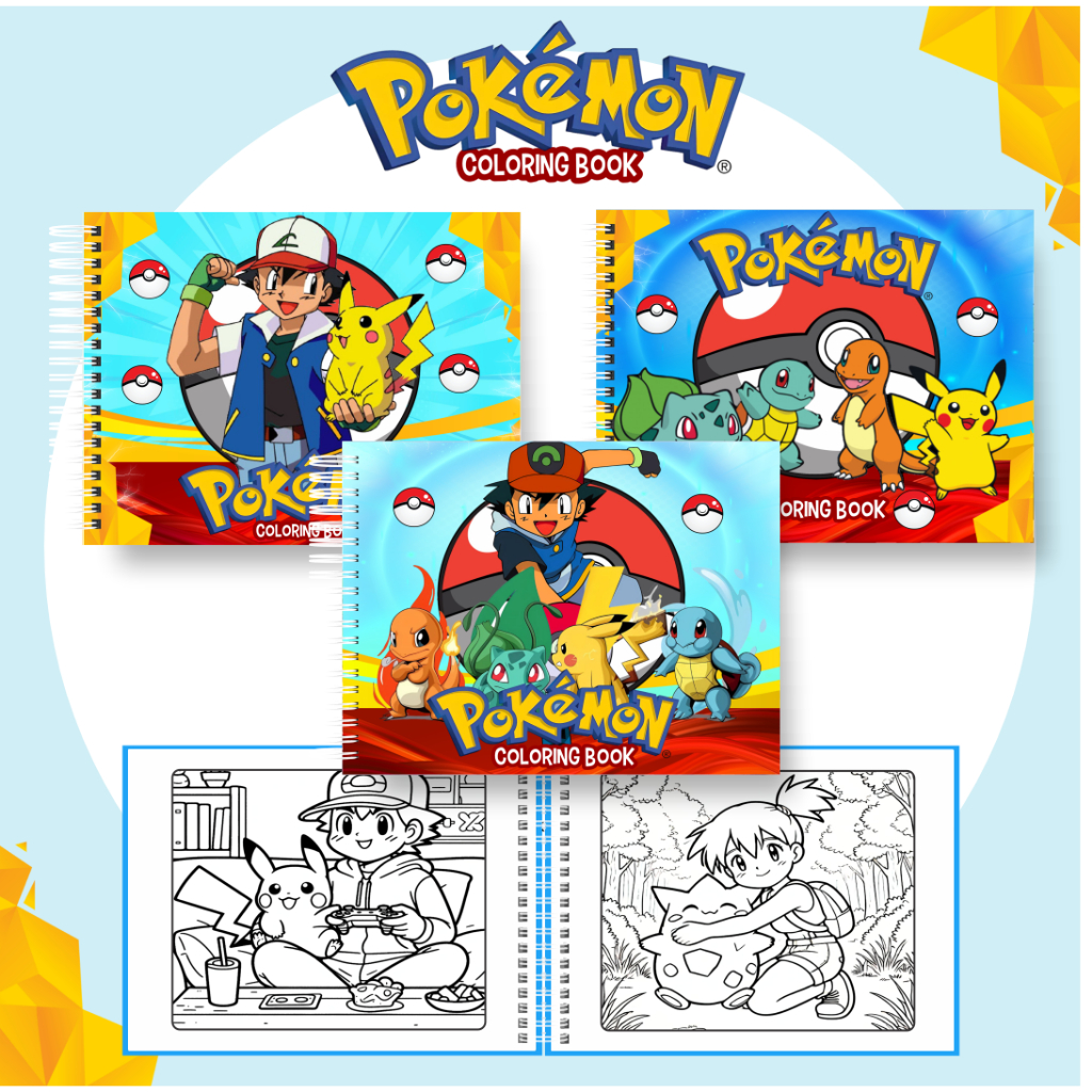 Livro de colorir Pokemon, Estilo Bobbie Goods.(Personalizado com nome ...