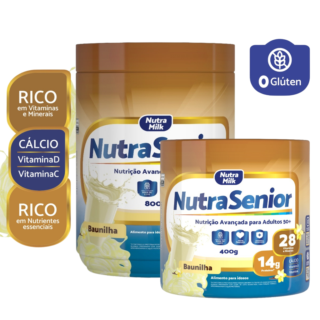 Nutra Senior Adulto 50+ Suplemento Alimentar Completo 800g ou 400g ...