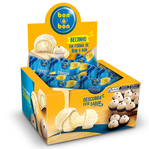 BomBom Bon o Bon Wafer Beijinho 18 Unidades Display - Arcor 300g