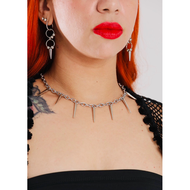 Colar Punk Rock Spike Rocker Spike | Shopee Brasil