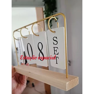 Calendário de Mesa Decorativo de ferro com dourado\preto Permanente Escritório