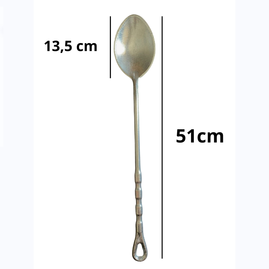 Colher Grande de Alumínio - Qualidade Premium e Tamanho Ideal 53 cm ...