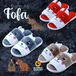 Pantufa Chinelo De Casa Masculina Feminina Menino Menina Pelúcia KT8579CA em Oferta na Shopee