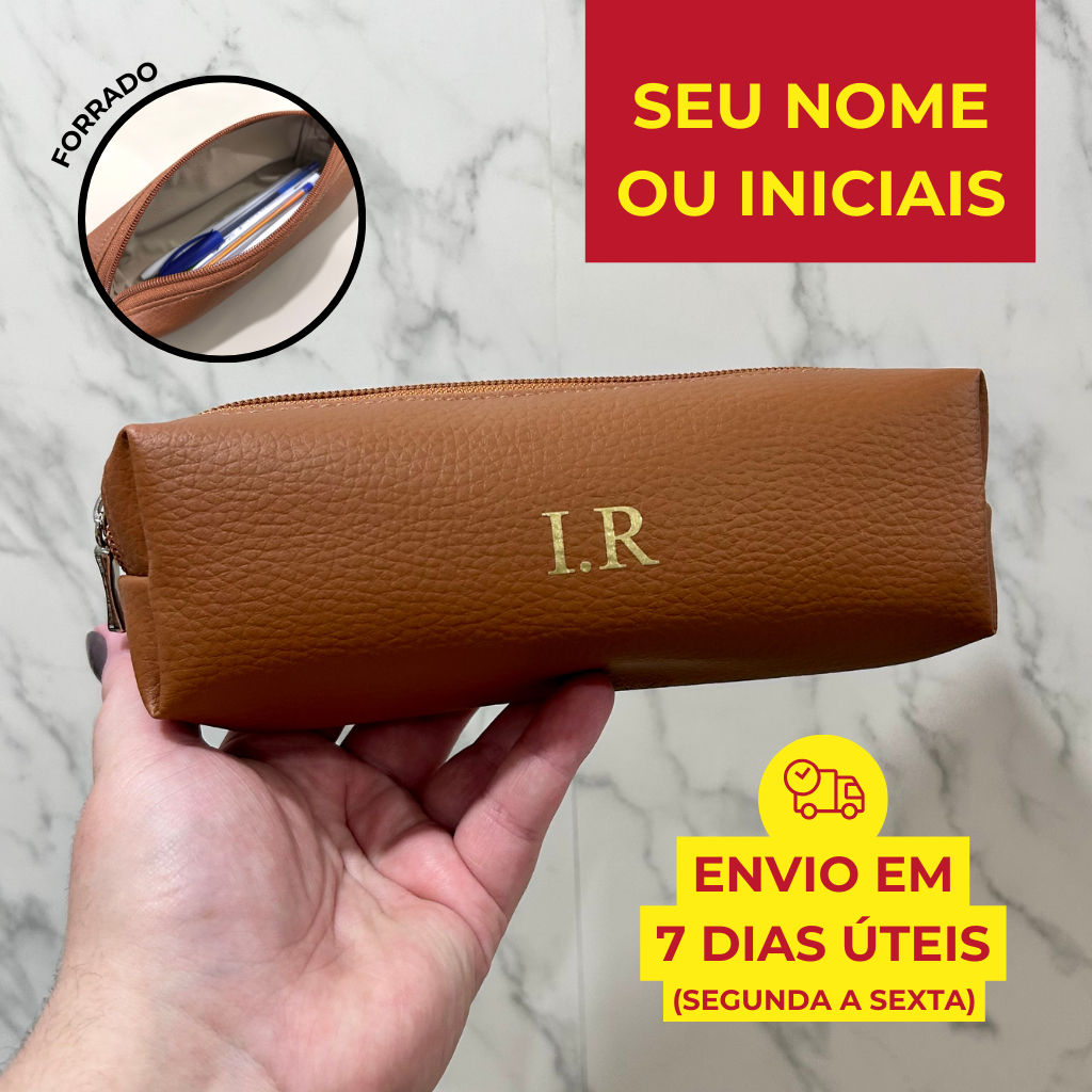 Estojo personalizado com nome ou iniciais escolar simples enfermagem medicina