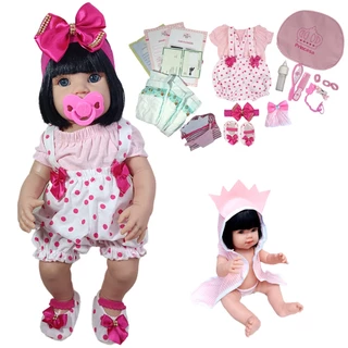 Boneca Bebê Mamãe Reborn 100% Silicone Bolsa + 28 Itens