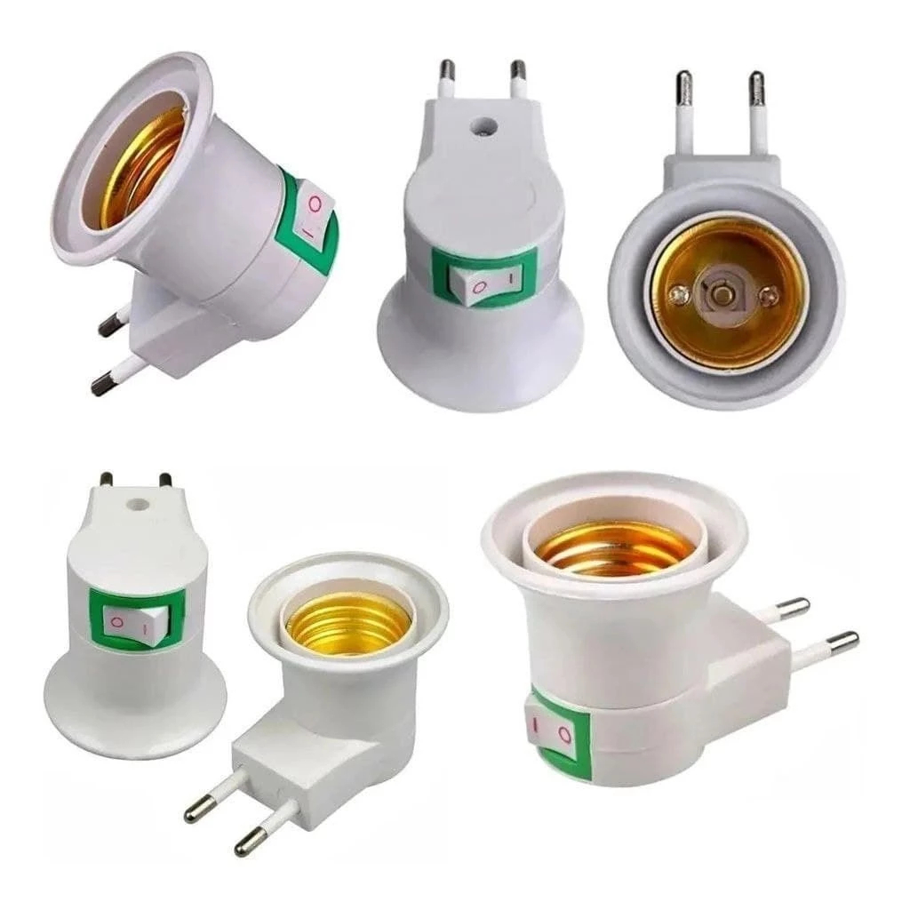 Kit 4 Soquetes E27 Bocal Lâmpada Tomada Chave Liga E Desliga tomada de lampada