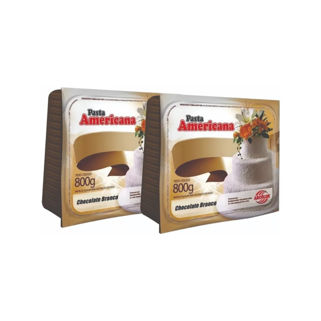 Kit pasta americana chocolate branco 800g com 2 unidades Arc
