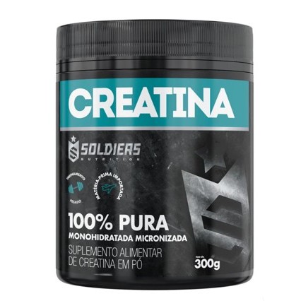 Creatina Monohidratada Pote 300g - 100% Pura Importada - Soldiers Nutrition