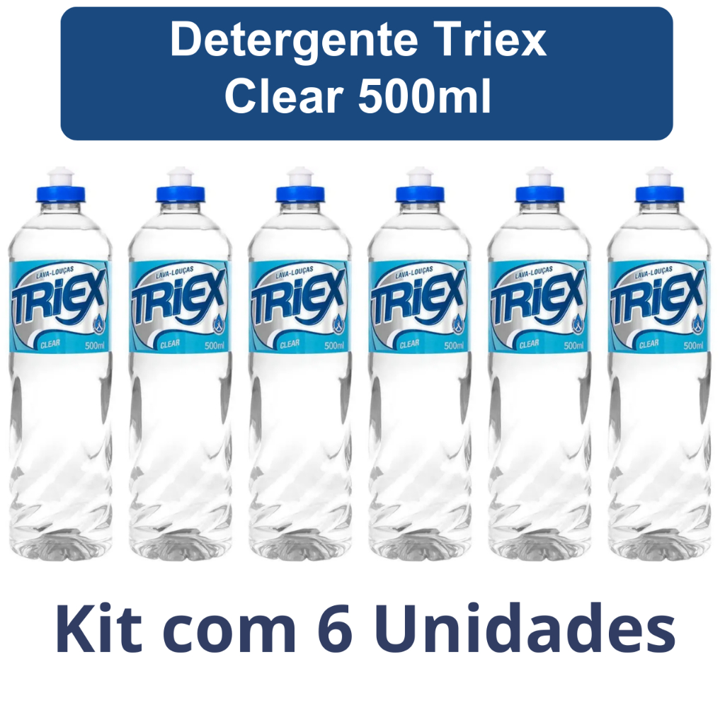 Kit 6 Detergentes Lava Louças Líquido Clear 500ml Triex | Shopee Brasil