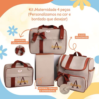 Kit maternidade personalizado 4 peças | Coleção Pequenos Encantos em Oferta na Shopee