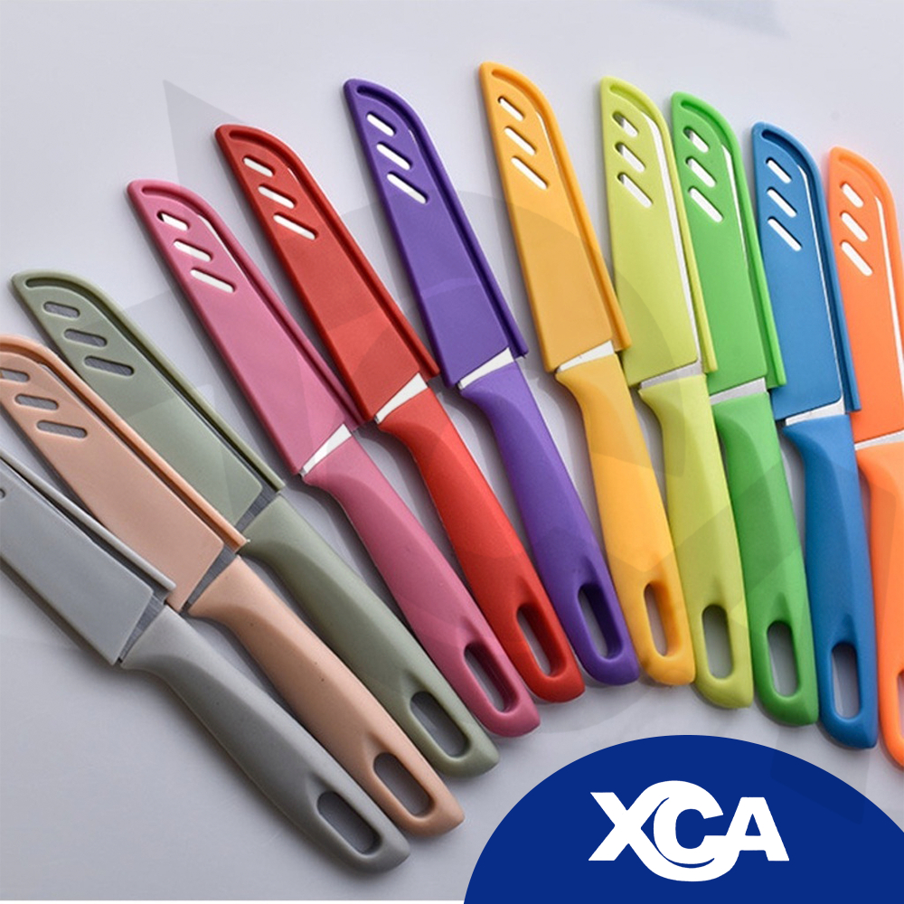 Faca de Cozinha Colorida Jogo com 10 Peças Afiadas com Capa Protetora