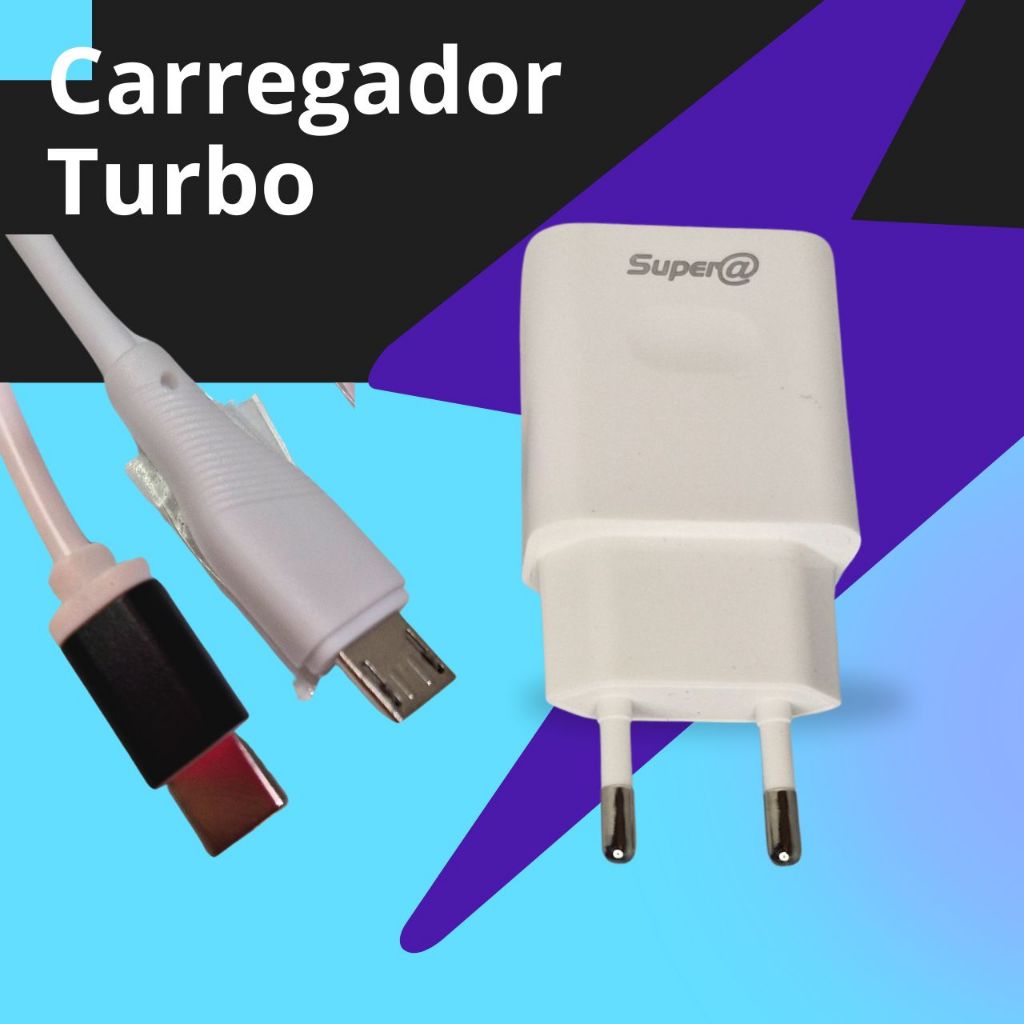 Carregador Completo Turbo Power Cabo Tipo C+ Cabo USB Delivery Moto ...