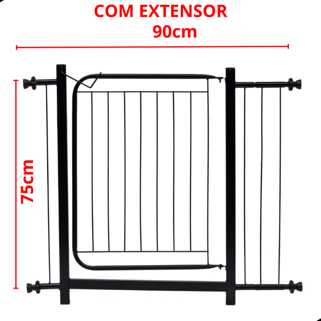 Grade Portão Portãozinho Proteção Pet Cães Cachorro Criança 80 A 90 Cm