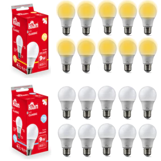 Kit Lampadas Led 9w Branco Frio/Branco Morno 6500k/3000k Bivolt Economica