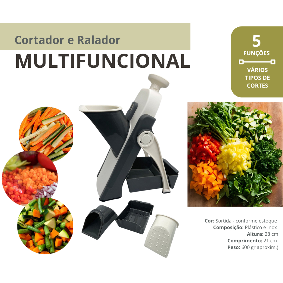 Cortador Ralador Fatiador Multifuncional de Alimentos sortidos batata ...