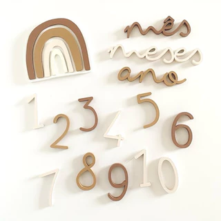 Kit Mesversário Safari Minimalista em MDF – 15 Peças – 30cm – Unissex – Pronta Entrega em Oferta na Shopee