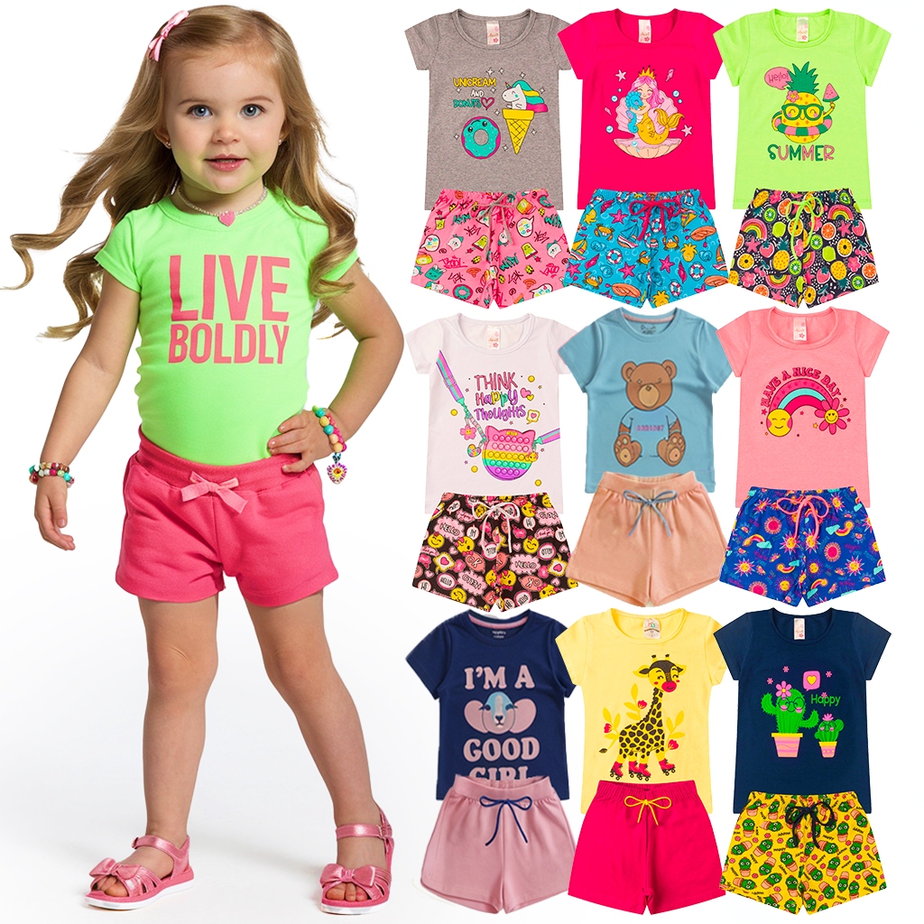 Kit de 6 ou 10 Peças Roupa Infantil Feminina - Conjunto Infantil Menina ...