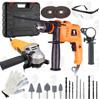 Lixadeira Esmerilhadeira Angular E Furadeira de Impacto 10mm e Maleta de Transporte Com Acessórios em Oferta na Shopee