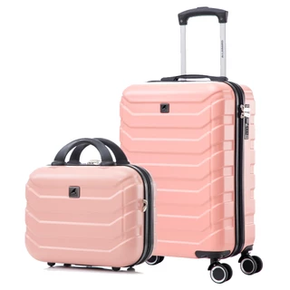 Kit Mala de Bordo e Frasqueira Bagagem de Mão 10kg Viagem Avião Rodinhas 360 ABS Rígido