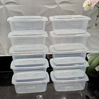 Kit de 10 Potes 1 litro 1kg transparente marmita Reutilizável organizador de alimentos congelador microondas