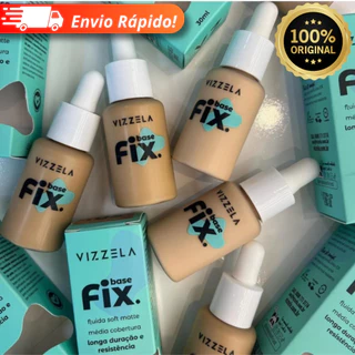Base Líquida Fix - Vizzela 30ml - 100% Original Todas as Cores
