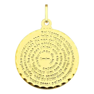 Pingente de ouro medalha de Pai Nosso tamanho grande em Oferta na Shopee