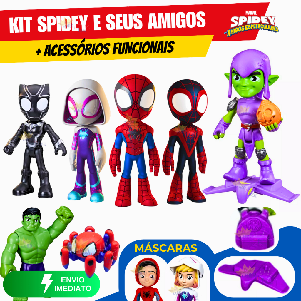 Boneco Homem Aranha e Seus Amigos Kit Spidey Amazing Friends Bonecos ...