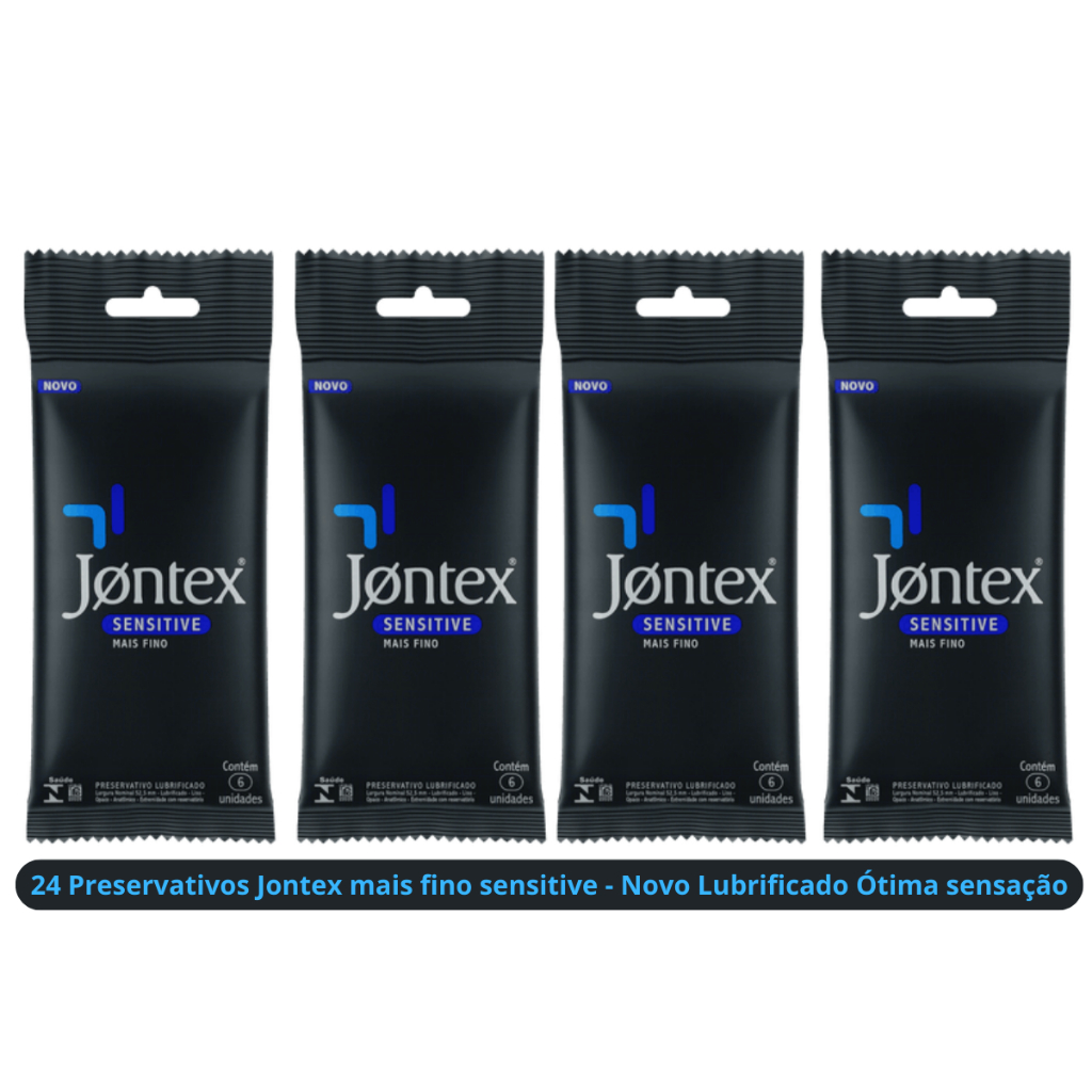 Kit 24 Preservativos mais fino Jontex Sensitive - Ótima sensação e ...