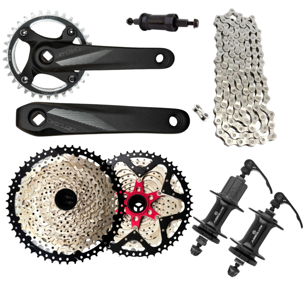 Kit Grupo Transmissão Bike 1x11v Coroa Única K7 11x50 Cubos