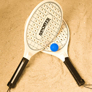Kit Com 2x Raquetes Frescobol Tênis De Praia Beach Tennis Bola em Oferta na Shopee